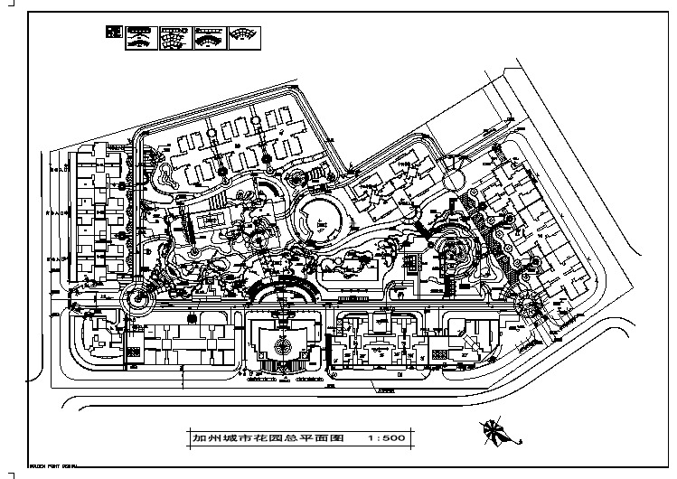 某花园小区总平面布置规划设计CAD图