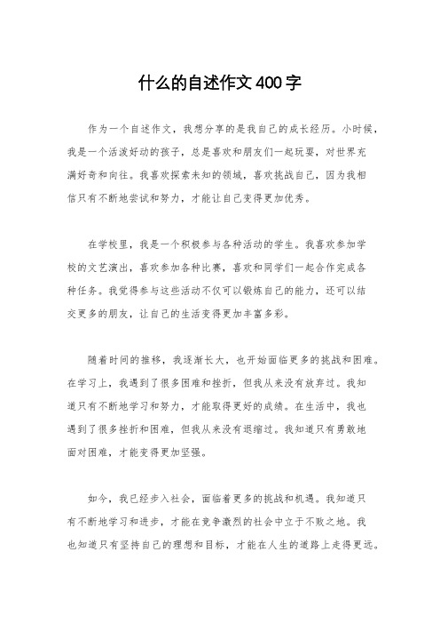 什么的自述作文400字