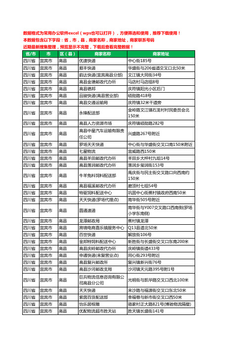 2020新版四川省宜宾市高县运输工商企业公司商家名录名单黄页联系电话号码地址大全94家