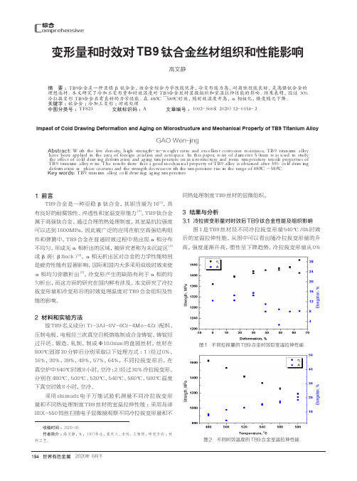 变形量和时效对TB9钛合金丝材组织和性能影响