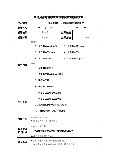 水利工程制图情境四任务一水利工程图的表达方法与读识