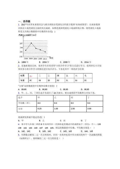 【鲁教版】八年级数学下期末模拟试卷及答案