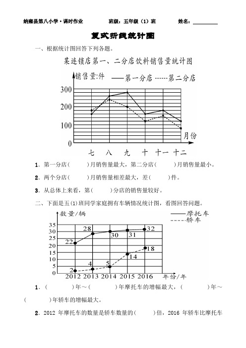 复式折线统计图-练习题