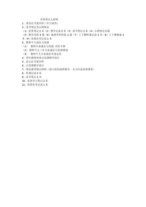 学科带头人材料