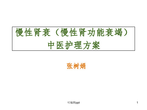 慢性肾衰中医护理方案ppt课件