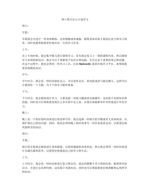 周六周日怎么计划学习