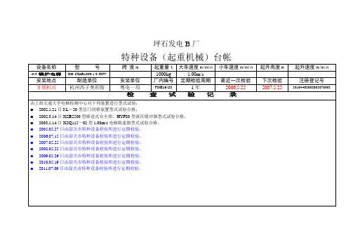 电梯台账