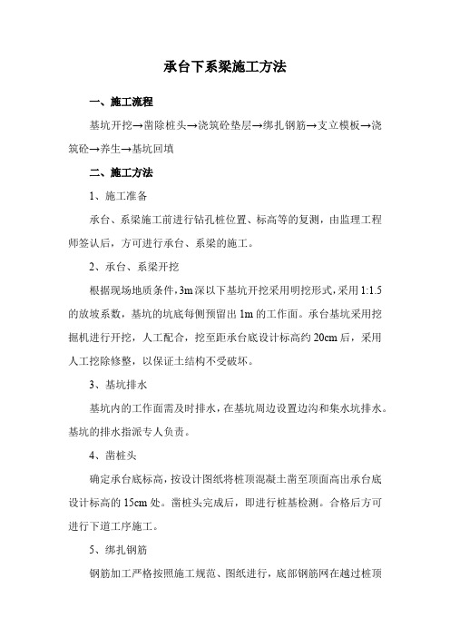 承台下系梁施工方法