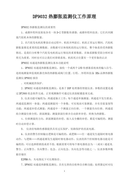 DF9032热膨胀监测仪工作原理