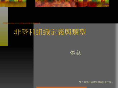 非营利组织定义与类型PPT30页