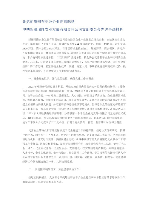 让党的旗帜在非公企业高高飘扬