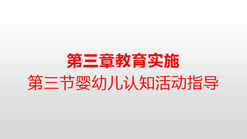 第三章教育实施第三节婴幼儿认知活动指导婴幼儿认知游戏