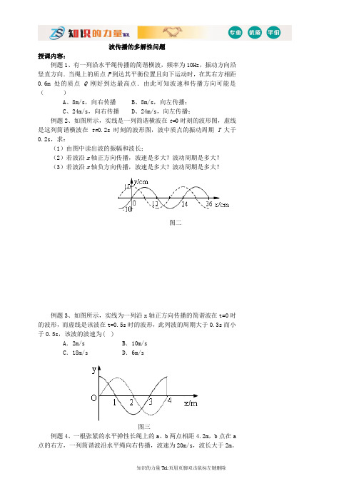 高中物理经典：波传播的多解性问题 经典例题