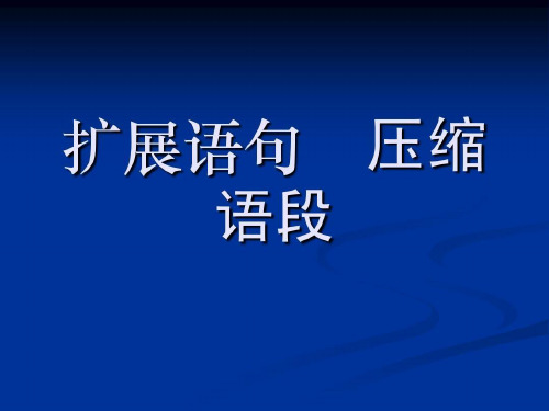 高三语文专题复习课件：扩展语句、压缩语段共50页文档