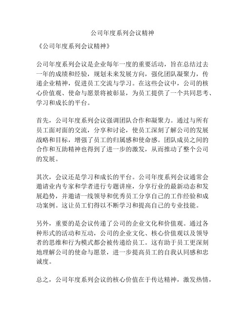 公司年度系列会议精神