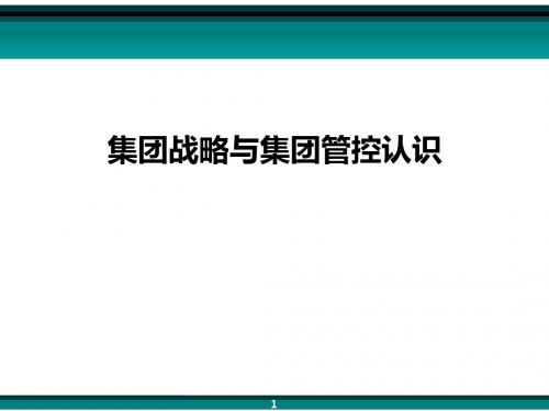 集团战略及集团管控问题集团战略及集团管控认识