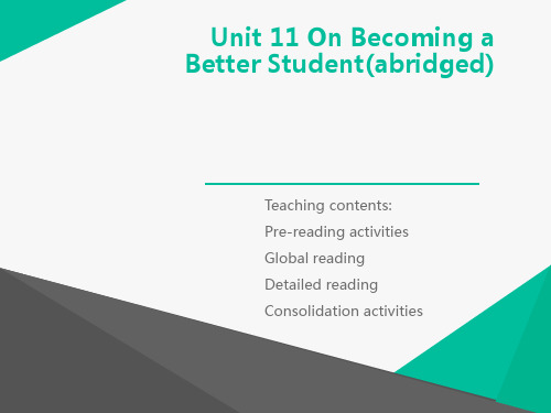 黄鸿玲Unit 11 On Becoming a Better Student