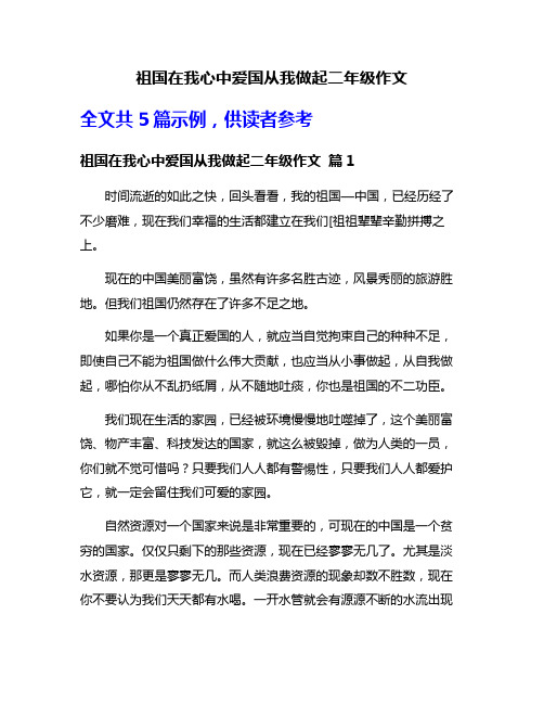 祖国在我心中爱国从我做起二年级作文