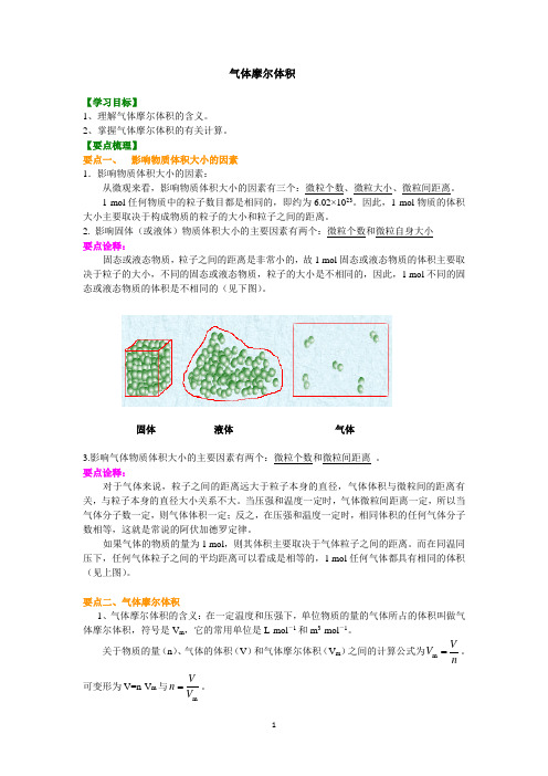 知识讲解-气体摩尔体积-基础