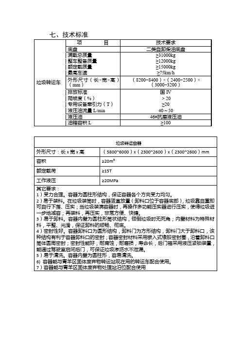 垃圾转运车技术标准.doc