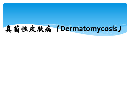 皮肤性病学课件：真菌性皮肤病(Dermatomycosis)