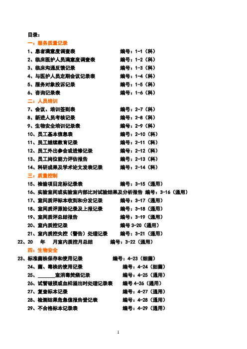 检验科各种通用记录表格(2)