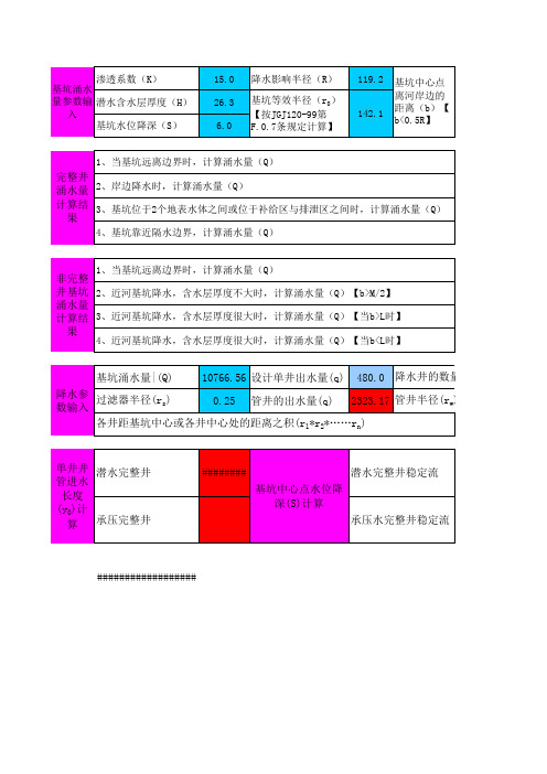 基坑涌水量计算