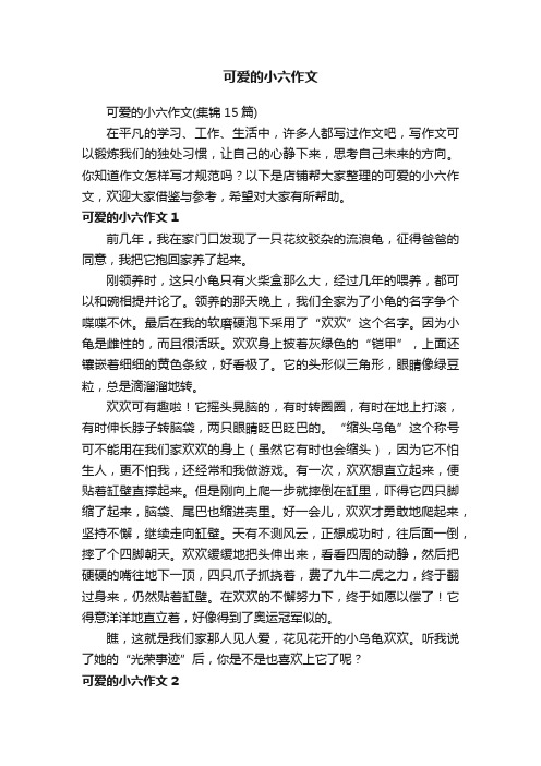 可爱的小六作文