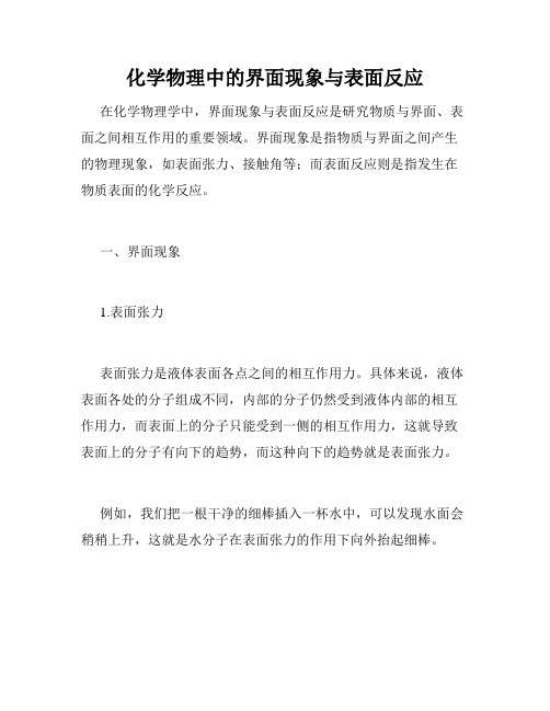 化学物理中的界面现象与表面反应