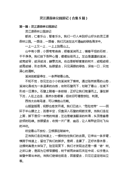 灵江源森林公园游记（合集5篇）