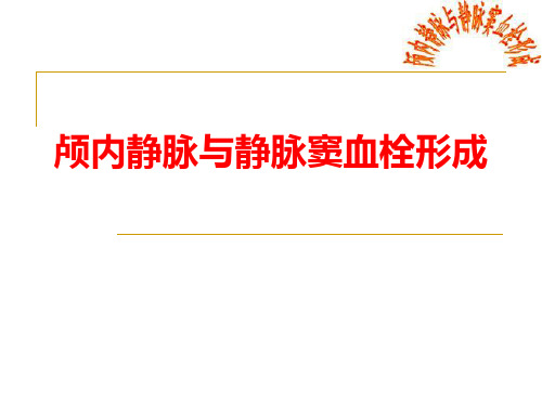 颅内静脉与静脉窦血栓形成ppt课件