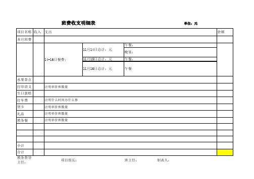 班费收支明细模版