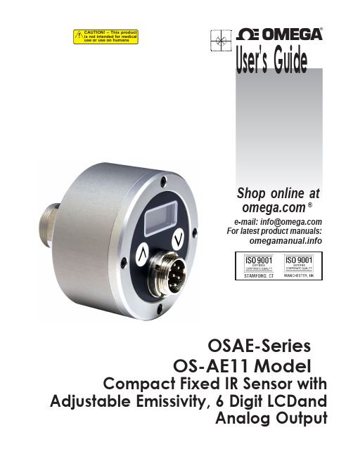 Omega OSAE-Series OS-AE11 模型 IR 传感器用户指南说明书