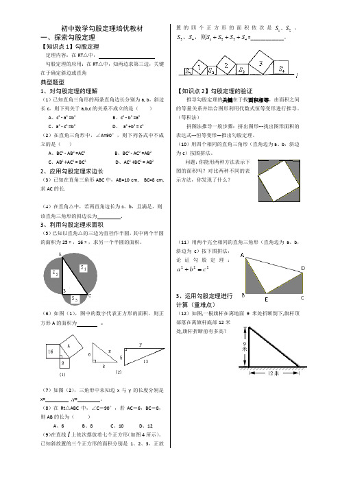 初中数学培优教材勾股定理专题(附答案-全面、精选)