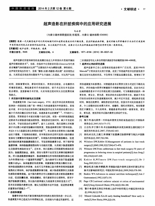 超声造影在肝脏疾病中的应用研究进展