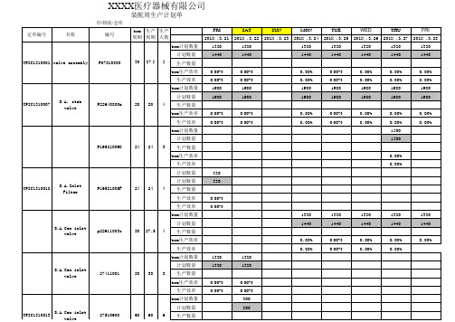 020 装配周生产计划单2016计划单