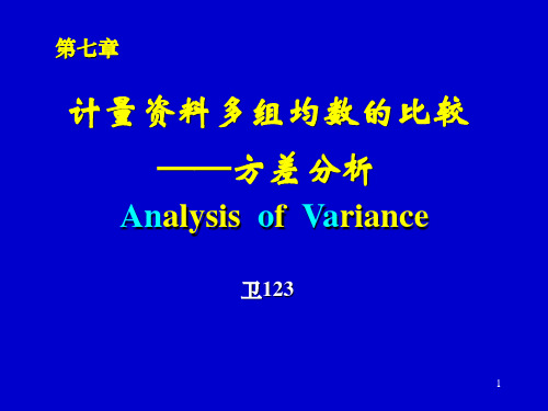 7医学统计--方差分析2(重复测量)课件