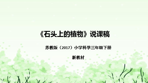 苏教版(2017)小学科学三年下册《石头上的植物》说课(附反思、板书)课件