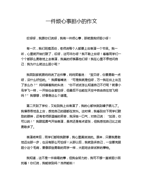 一件烦心事胆小的作文