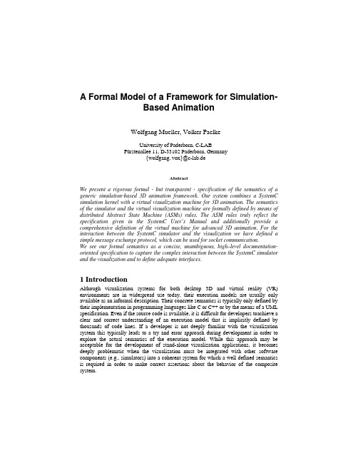 A Formal Model of a Framework for Simulation- Based Animation