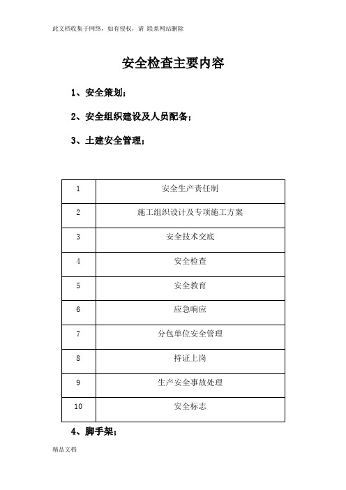 最新整理安全检查主要内容教学提纲