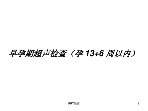 早孕期超声检查(孕 13+6 周)  ppt课件