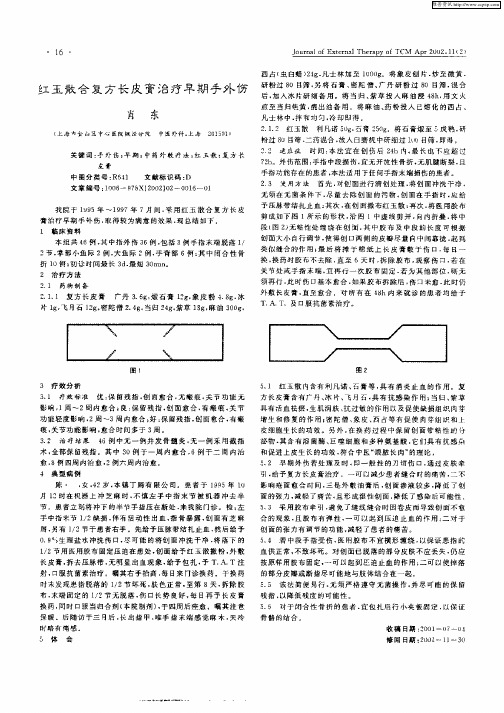 红玉散合复方长皮膏治疗早期手外伤