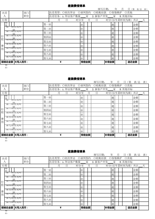 公司企业单位常用表格统一模板