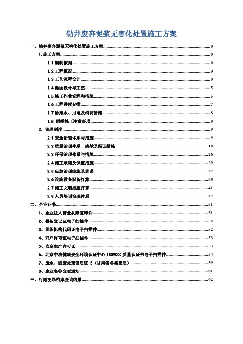 钻井废弃泥浆无害化处置施工方案