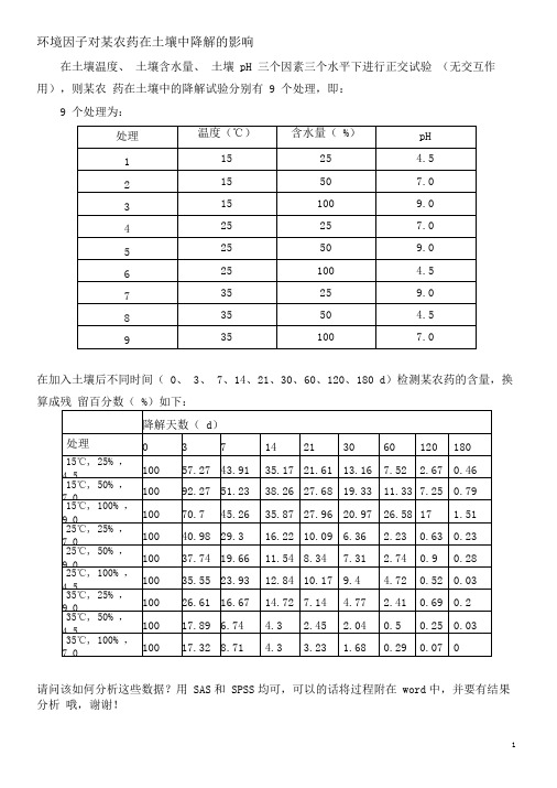 三因素三水平正交试验统计分析数据