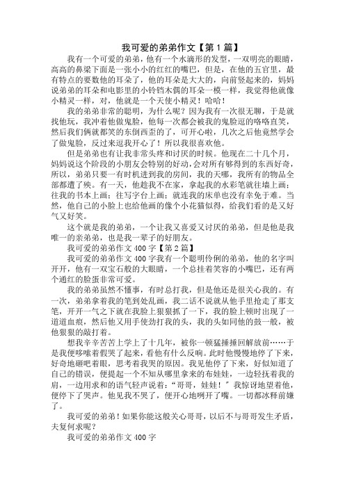 我可爱的弟弟作文400字精选