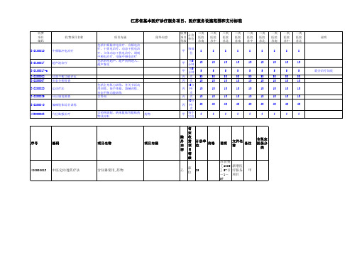 江苏省基本医疗服务收费标准