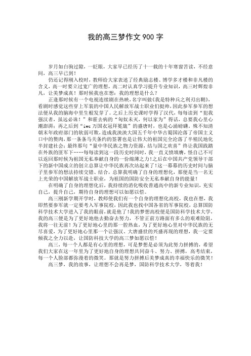 我的高三梦作文900字