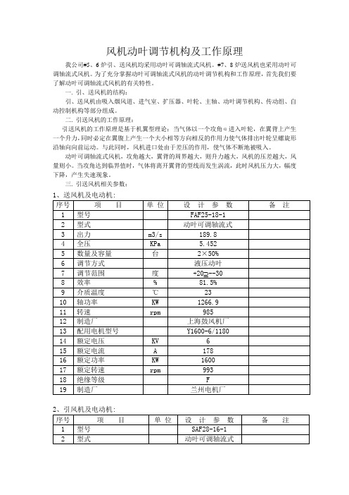 风机动叶调节机构及工作原理